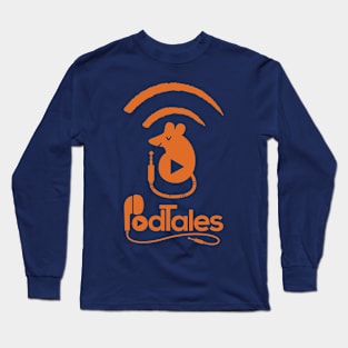 PodTales Mouse with Sound Waves (Mono) Long Sleeve T-Shirt